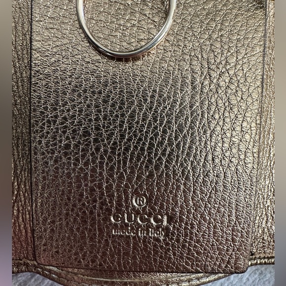 Gucci Canvas Leather Monogram Key Case Holder Gold GUC - Picture 7 of 10